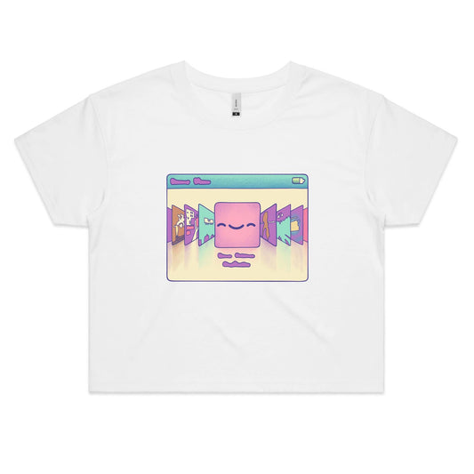 Face the Music - Women's Crop Tee- Cool Graphic T-Shirts- Retro T-Shirts - Nostalgia Threads