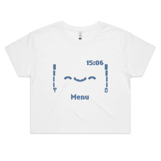 Textually Active - Women's Crop Tee- Cool Graphic T-Shirts- Retro T-Shirts - Nostalgia Threads