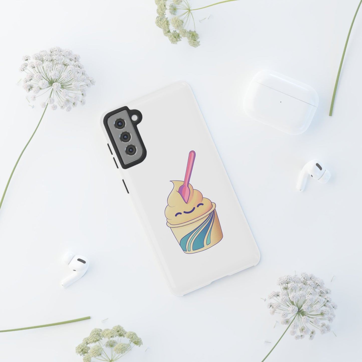 Cute Ice Cream Phone Case, Soft Serve Cup Cover, Fun Gift for Ice Cream Lovers, Summer Vibe Accessory, Adorable Cell Phone Protection