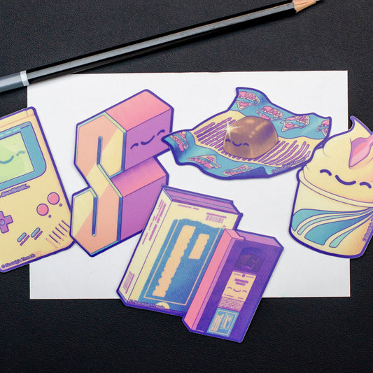 update alt-text with template Limited Run Sticker Pack - Retro Favourites- Cool Graphic T-Shirts- Retro T-Shirts - Nostalgia Threads